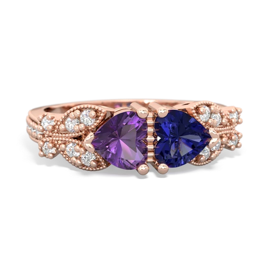 amethyst-lab sapphire keepsake butterfly ring