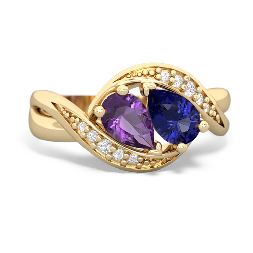 amethyst-lab sapphire keepsake curls ring