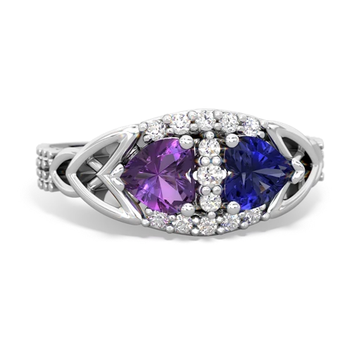 amethyst-lab sapphire keepsake engagement ring