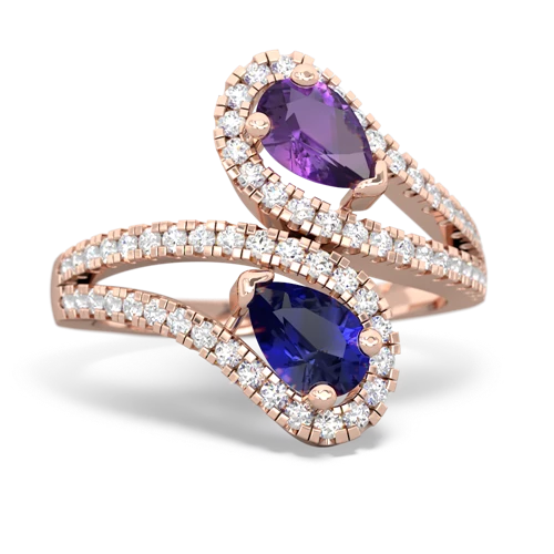 Amethyst Genuine Amethyst with Lab Created Sapphire Diamond Dazzler ring Ring