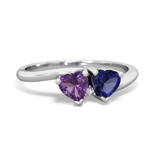 Amethyst Genuine Amethyst with Lab Created Sapphire Sweetheart's Promise ring Ring