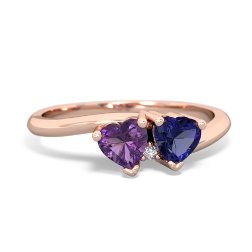amethyst-lab sapphire sweethearts promise ring