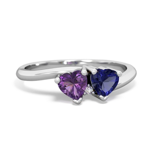 amethyst-lab sapphire sweethearts promise ring