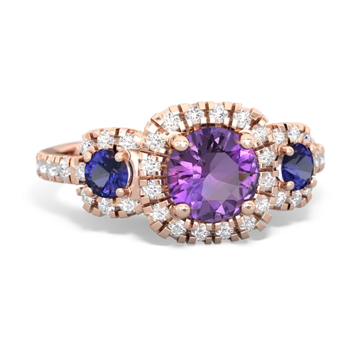 Amethyst Genuine Amethyst with Lab Created Sapphire and  Regal Halo ring Ring
