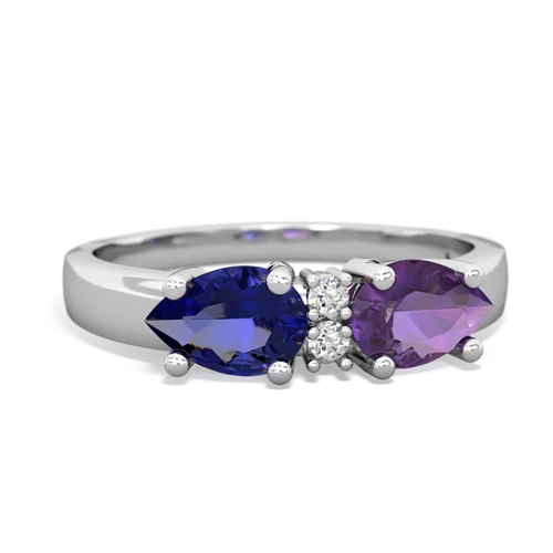 amethyst-lab sapphire timeless ring