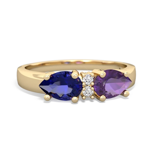 amethyst-lab sapphire timeless ring