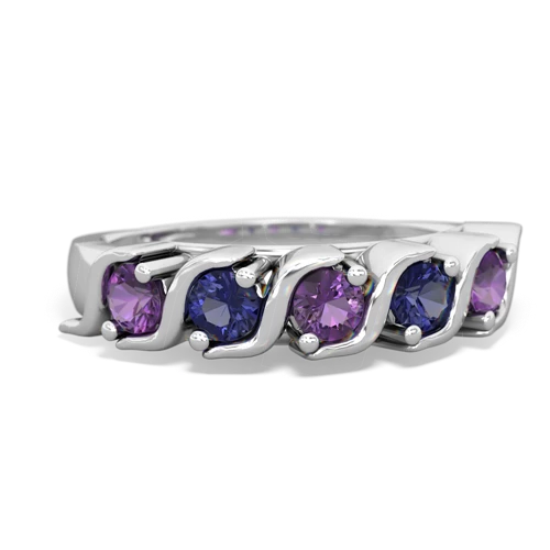 amethyst-lab sapphire timeless ring