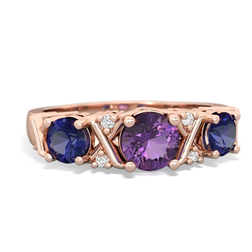 amethyst-lab sapphire timeless ring