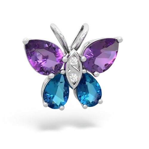 amethyst-london topaz butterfly pendant