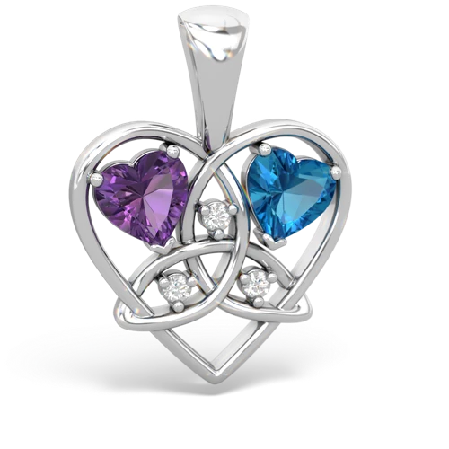 amethyst-london topaz celtic heart pendant