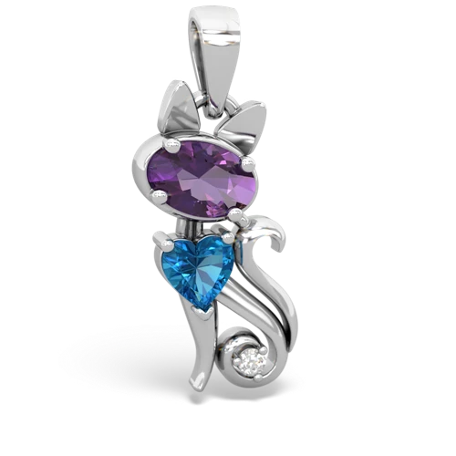 amethyst-london topaz kitten pendant