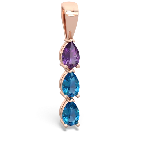 amethyst-london topaz three stone pendant