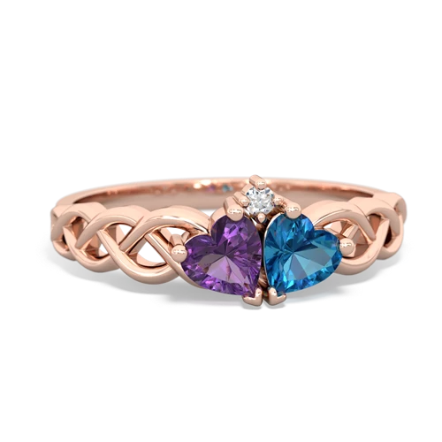 amethyst-london topaz celtic braid ring