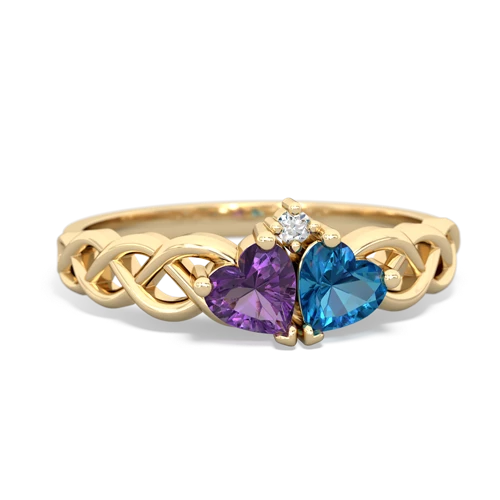 amethyst-london topaz celtic braid ring