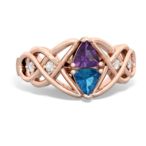 amethyst-london topaz celtic knot ring