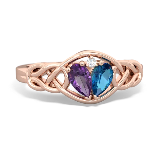 amethyst-london topaz celtic knot ring