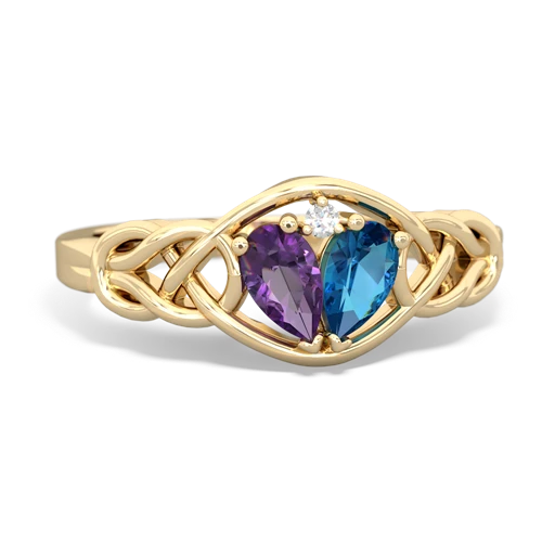 amethyst-london topaz celtic knot ring