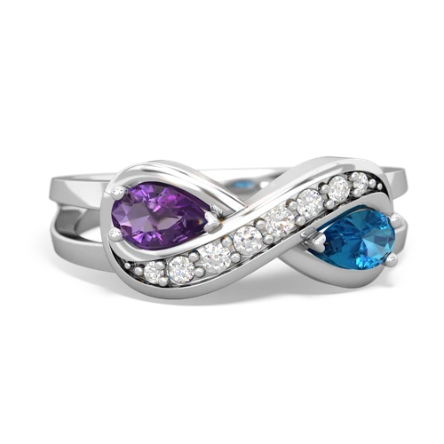 amethyst-london topaz diamond infinity ring