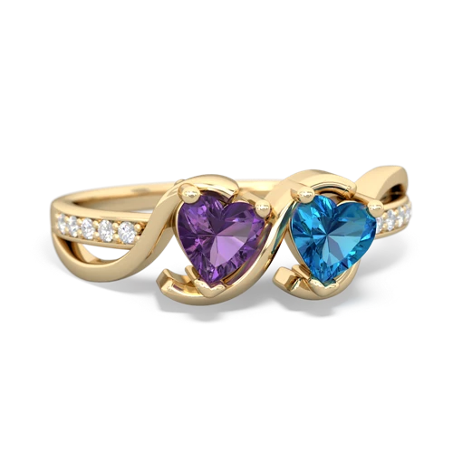 amethyst-london topaz double heart ring