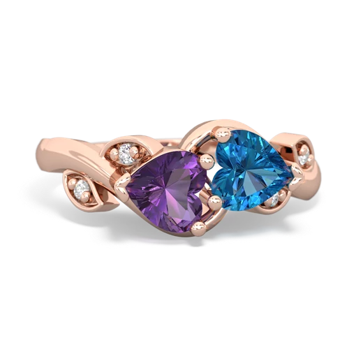 amethyst-london topaz floral keepsake ring