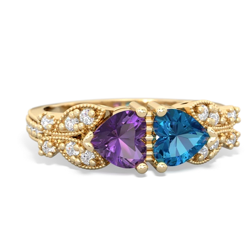 amethyst-london topaz keepsake butterfly ring