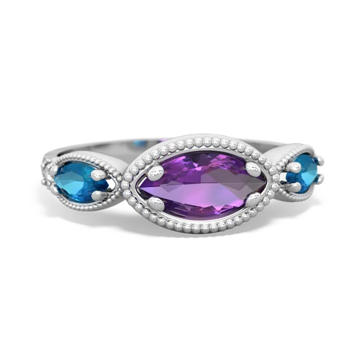 amethyst-london topaz milgrain marquise ring