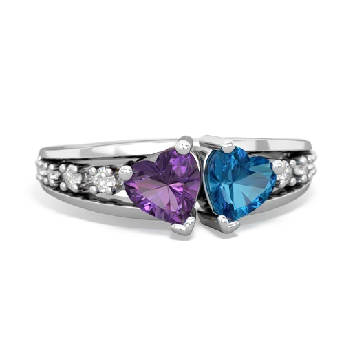 amethyst-london topaz modern ring