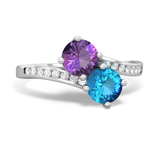 amethyst-london topaz two stone channel ring