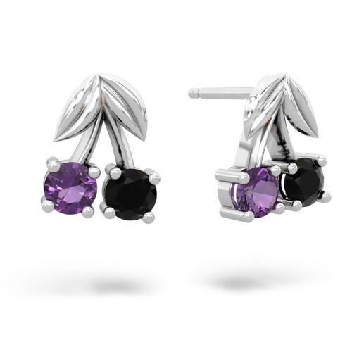 amethyst-onyx cherries earrings