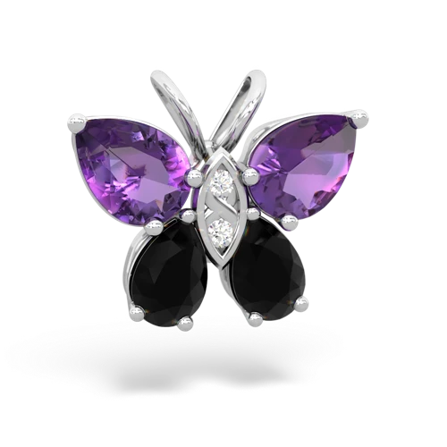 amethyst-onyx butterfly pendant