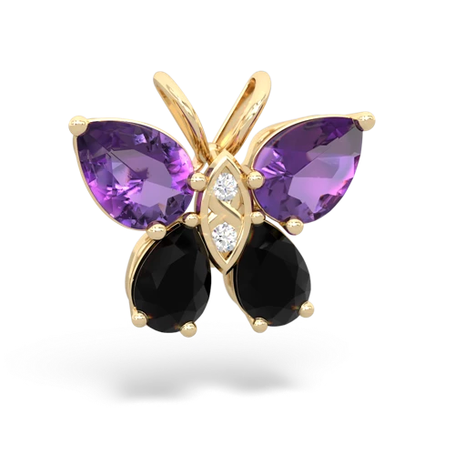 amethyst-onyx butterfly pendant