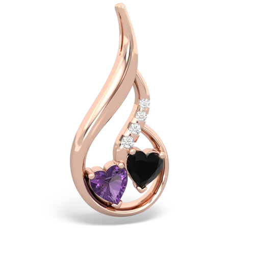amethyst-onyx keepsake swirl pendant