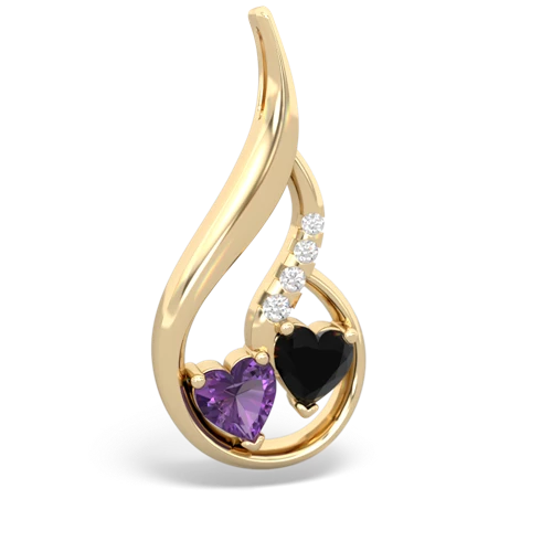 amethyst-onyx keepsake swirl pendant