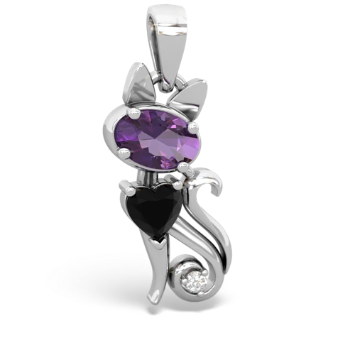 amethyst-onyx kitten pendant