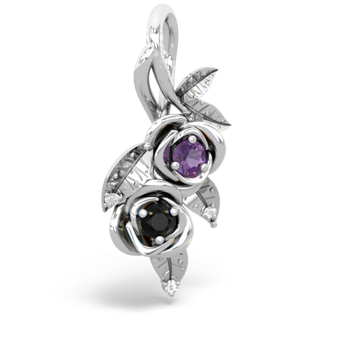 amethyst-onyx rose vine pendant
