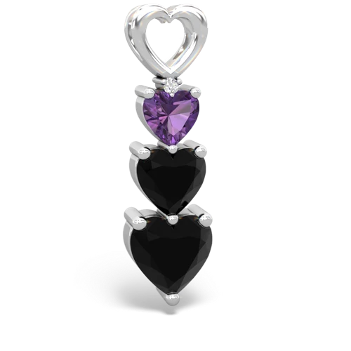 amethyst-onyx three stone pendant