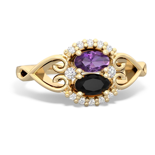 amethyst-onyx antique keepsake ring