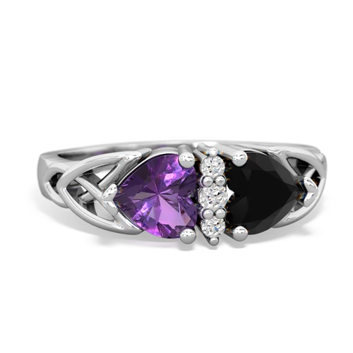 amethyst-onyx celtic ring