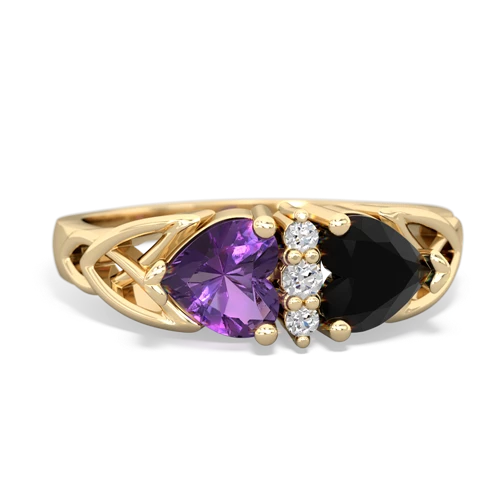 amethyst-onyx celtic ring