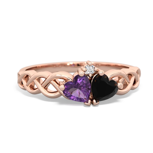 amethyst-onyx celtic braid ring