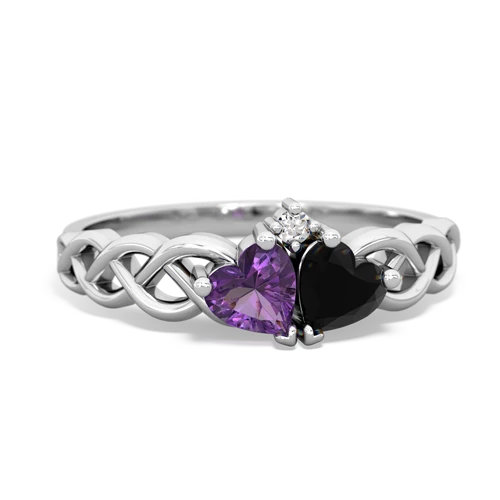 amethyst-onyx celtic braid ring