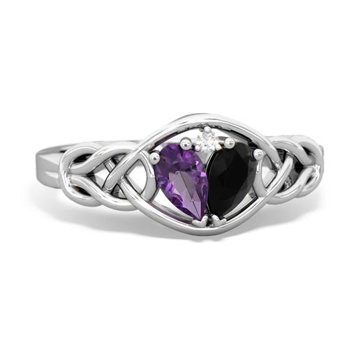 amethyst-onyx celtic knot ring