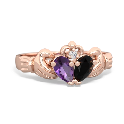 amethyst-onyx claddagh ring