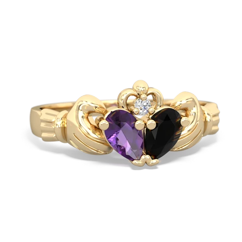 amethyst-onyx claddagh ring