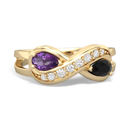 amethyst-onyx diamond infinity ring