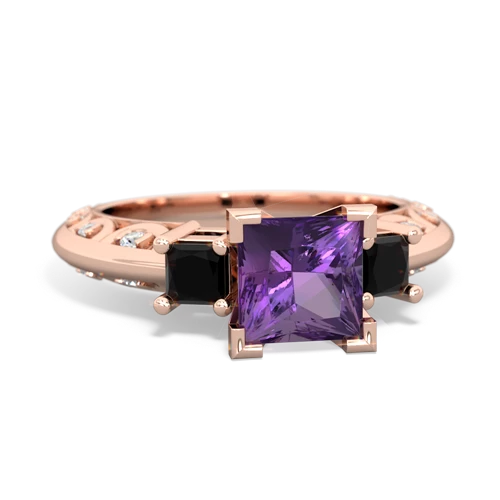 amethyst-onyx engagement ring