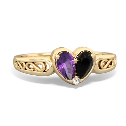 amethyst-onyx filligree ring