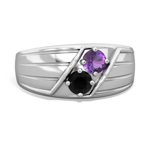 amethyst-onyx mens ring