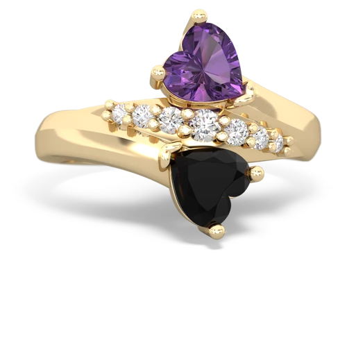 amethyst-onyx modern ring