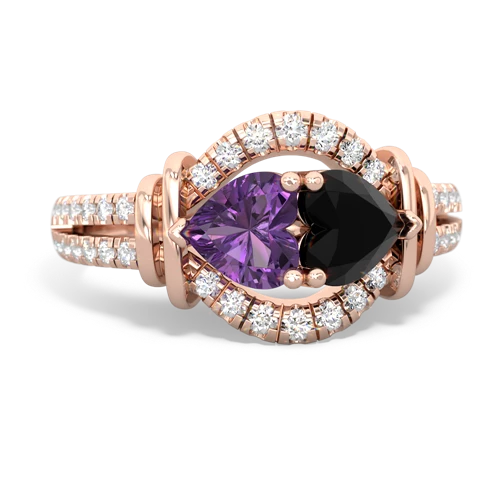 amethyst-onyx pave keepsake ring